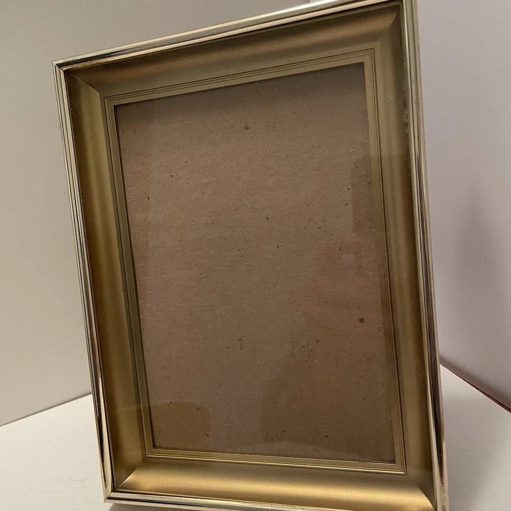 Vintage Gold Metal Shadow Box Photo Frame 5 X 7 Retro MCM